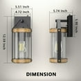 thumbnail image 3 of GEYANG Dusk to Dawn Outdoor Wall Light Fixtures Photocell Sensor Exterior Lantern Sconce Lighting Waterproof Outside Wall Mount Lamp for House Patio Garage Entryway Doorway(Bulb not Include), 3 of 7
