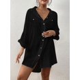 thumbnail image 5 of Bsubseach Beach Shirt Beach Cover Up for Women Long Sleeve Blouse Tops Swim Coverup with Pockets, 5 of 7