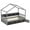 Grey, variant on Costway Twin Size House Bed Wooden Platform Bed Frame with Roof & 14 Storage Cubes White