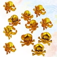 thumbnail image 4 of KAKOWELY 12 Pcs Pirate Rings Kids Pirate Decorative Rings Skull Golden Rings Halloween Party Kids Performance Props (Golden),1.18"X0.98"X0.91", 4 of 4