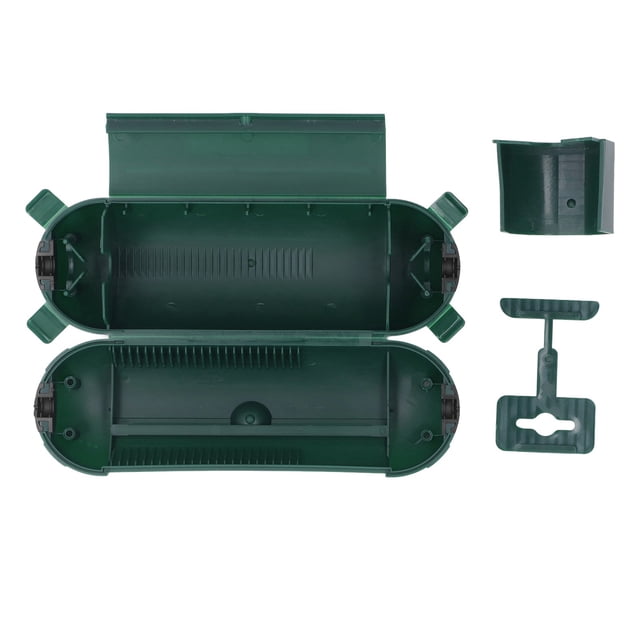 Cubierta de seguridad para cable de extensión exterior ABS multifuncional con doble cierre, protector de conexión para cable exterior, color verde