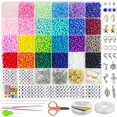 thumbnail image 1 of Kit de perlas para hacer joyas Redtwo, 3400 unidades, semillas de vidrio de 4 mm, 1 of 6