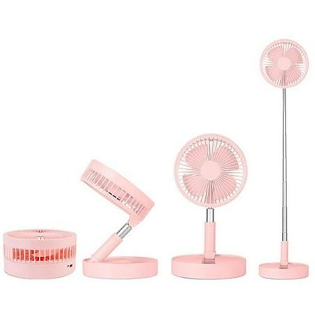 

USB Rechargeable Portable Folding Desk Table Fan Quiet Telescopic Standing Floor Fan