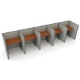 thumbnail image 3 of OFM RiZe Series 47" x 48" 5-Unit Full Vinyl Privacy Station Panel System, 1 x 5 Configuration, Gray with Maple Desk, 3 of 7
