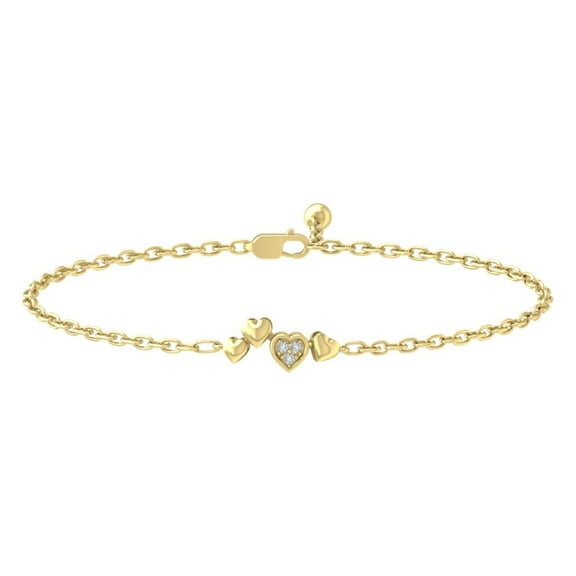 Araiya Fine Jewelry14k Yellow Gold Diamond Bolo Bracelet (1/20 Cttw, I-J/ I2-I3), 7"