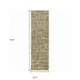 thumbnail image 3 of 2' X 8' Beige Brown Tan And Blue Green Abstract Power Loom Stain Resistant Runner Rug, 3 of 10