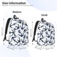 thumbnail image 2 of Disketp Navy Blue Anchors print Canvas Backpack Lightweight Travel Daypack Student Rucksack Laptop Backpack-, 2 of 5