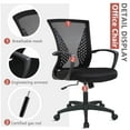 thumbnail image 6 of YRLLENSDAN Mesh Office Chair with Wheels Conference Room Chair Mesh Computer Chair for Adults 250lb Rolling Desk Chair with Arms Study Chair Adjustable Height,Black, 6 of 8
