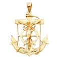 thumbnail image 1 of Ioka-14K Yellow Gold Mariner Religious Crucifix Charm Pendant For Necklace or Chain, 1 of 4