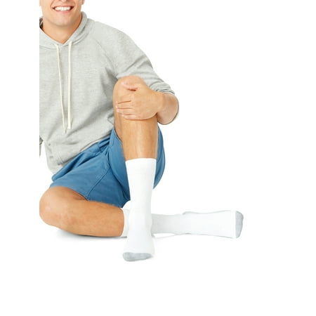 Hanes Men's Big & Tall Cushion FreshIQ Crew Socks 12-Pack