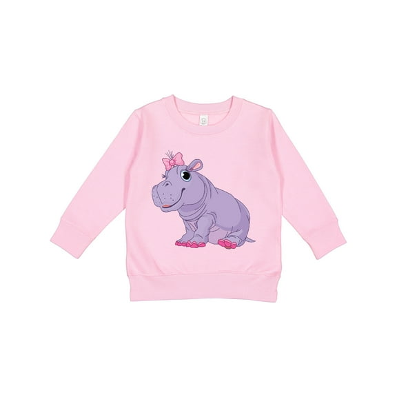 Inktastic Cute Purple Hippo Toddler Sweatshirt