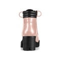 thumbnail image 3 of BLISSFUL STEP Women's Boot Rounded Toe Side Zip Combat Block Heel Ankle Boots Pink 7, 3 of 8
