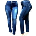 thumbnail image 4 of Jack David Womens Plus Size Stretch Dark Blue Black High Waist Denim Jeans Skinny Pants, 4 of 4