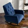 thumbnail image 4 of Pemberly Row Mid-Century Modern Tight Back Velvet Rocking Chair in Blue, 4 of 6