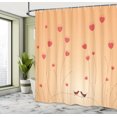 thumbnail image 4 of Ambesonne Peach Shower Curtain, Heart Shape in Flowers Birds, 69"Wx70"L, Apricot and Dark Coral, 4 of 4