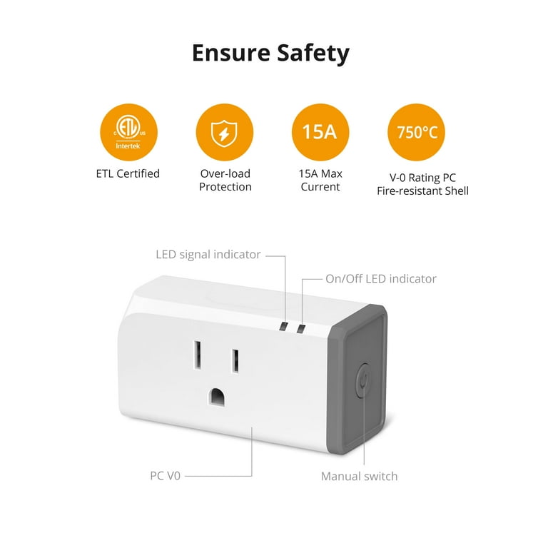 Sengled Smart Plug, S1 Auto Pairing with Alexa Devices, Energy Monitoring,  Smart Outlet Remote Control, 15A Smart Socket, 1800W, Timer & Schedule