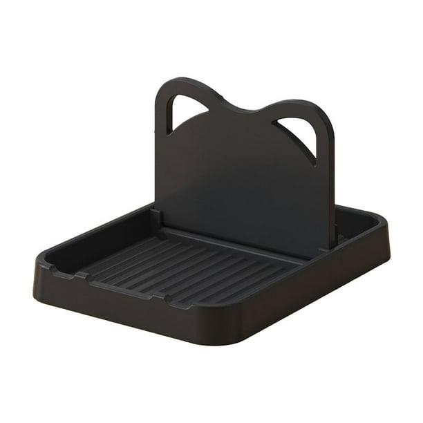 Estante plegable para utensilios de cocina con diseño de orejas de gato, soporte de plástico para tapas de ollas, organizador de cucharas y espátulas para escurrir aceite y agua, secador de cubiertos