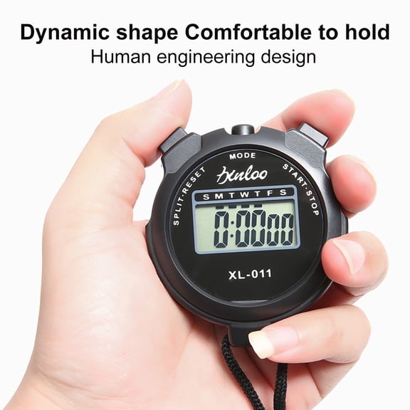 NIBOLOG Digital Stopwatch Waterproof Compact Size Simple Operation No Clock No Date Silent Stopwatch Timer Chronograph Devices