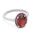 thumbnail image 3 of 2.15 Carat Fine Oval Cut Garnet Gemstone & Real Diamond Engagement Ring for Women Solid 18K White Gold Size 7 by Diamond-Capitals, 3 of 7