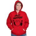 thumbnail image 4 of Split Happens Bowling League Nerd Unisex Fleece Graphic Zip Up Hoodie Brisco Brands 3X, 4 of 5