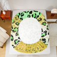 thumbnail image 5 of Manfei Leopard Cheetah Print 3pcs Twin Sheet Sets for Teens Girls Boys,Bling Golden Glitter Twin Fitted Sheet,Gradient Green Yellow Breathable Flat Sheet,Ultra Soft Home Decor, 5 of 7