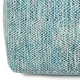 thumbnail image 3 of Bowery Hill Boho Square Pouf in Patterned Teal Melange Cotton, 3 of 6