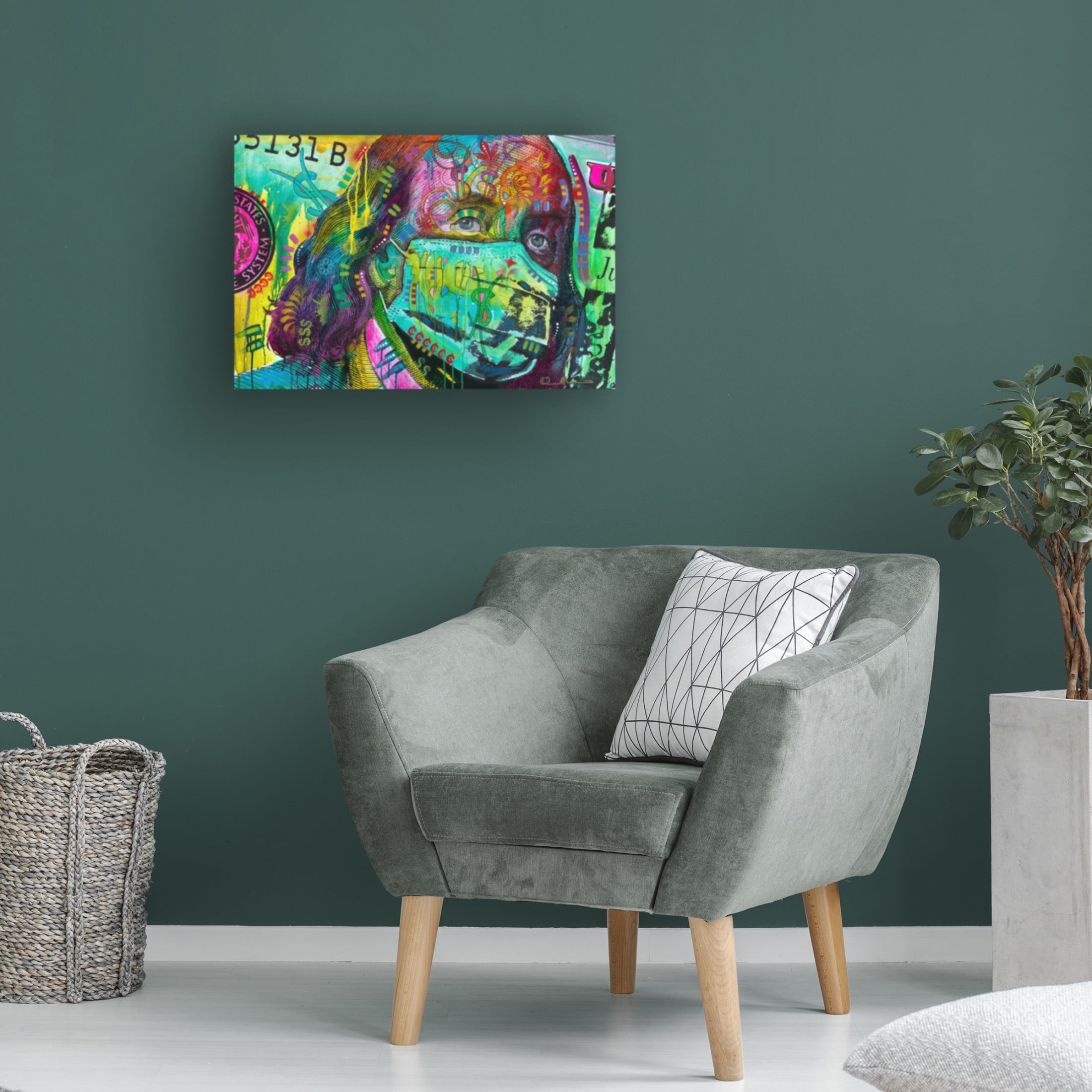 Canvas Wall Art - Dean Russo 'Masked Ben' Wall Art for Living Room, Bedroom, or Office Décor by Trademark Fine Art - 19 x 12 Inches