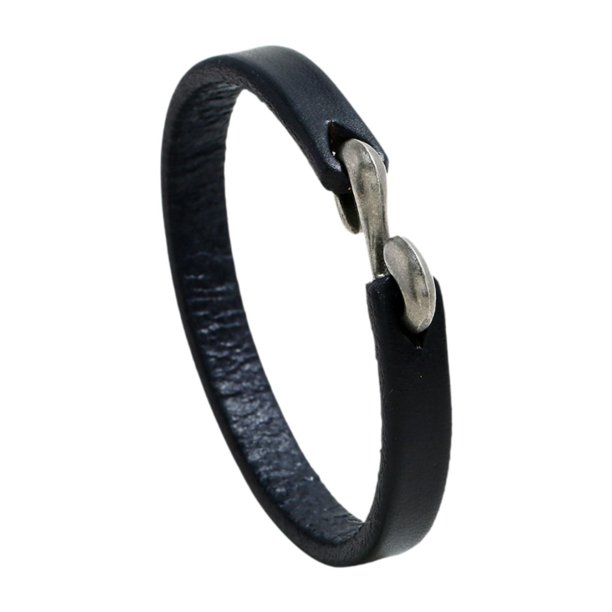 Pulsera de cuero para hombre y mujer, estilo retro vintage, joyería de moda, regalo Negro