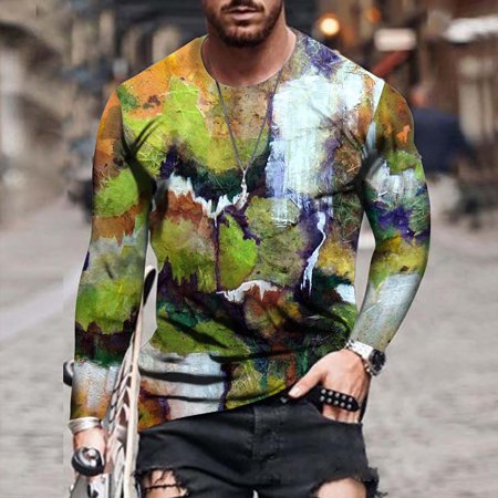 

Men s 3D Novelty Graphics Print Shirts Animal Digital Pattern Crewneck Long Sleeve Fall Tops Unisex Daily Blouses