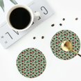 thumbnail image 4 of Fuzoiu Ladybugs 3 Print Leather Coasters Set,Drink Coasters Set of 4,for Tabletop Protection, Durable PVC Coasters,Home Décor and Housewarming Gift-Round Shape, 4 of 6