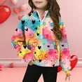 thumbnail image 2 of SERTG Girls Valentines Half Zip Sweatshirt Hoodless Stand Collar Thumbhole Cuffs Kids Long Sleeve Casual Pullover Everyday Top(Multicolor#2,5 Years), 2 of 5
