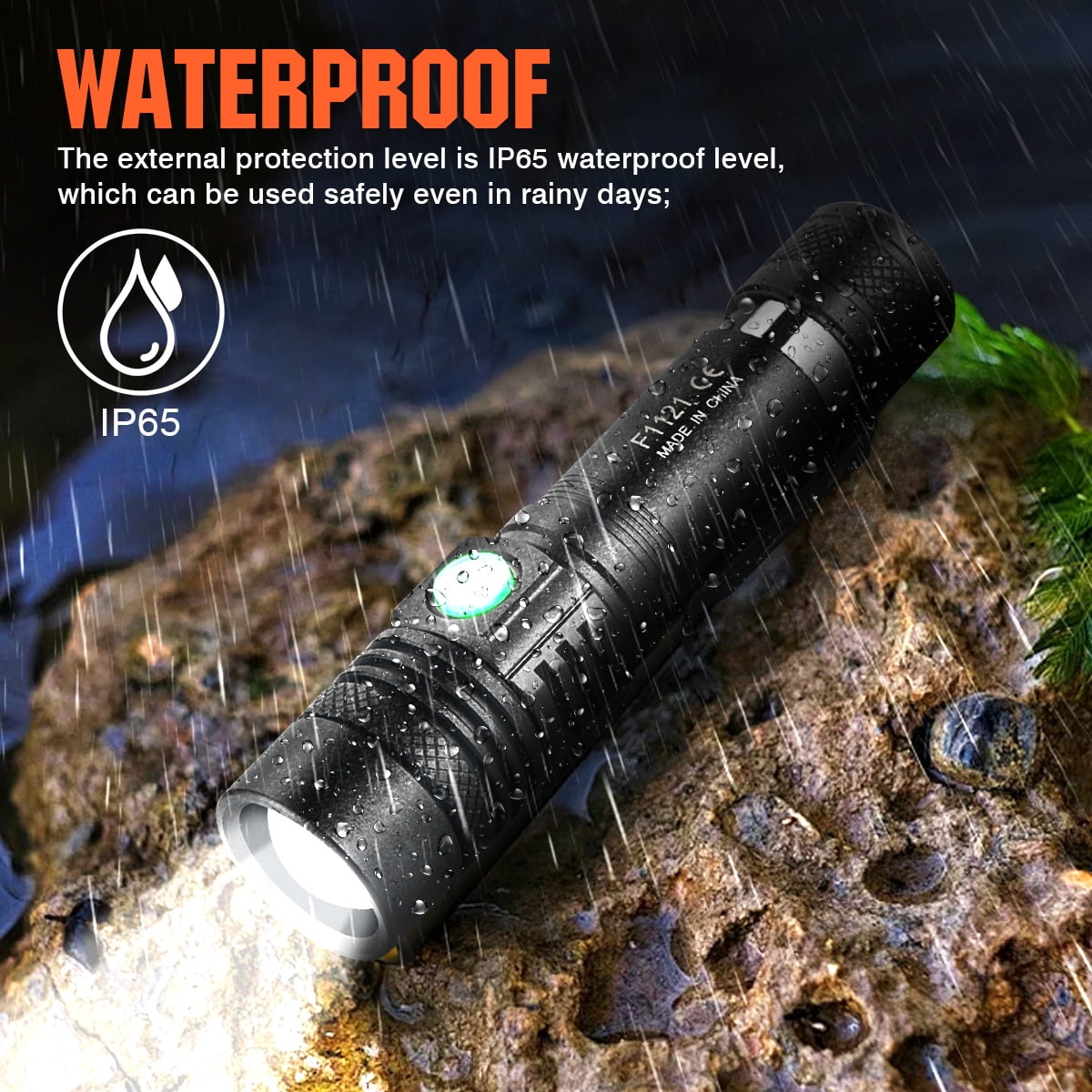 2Pack LED Flashlight Rechargeable Flashlights 2000 Lumens Super Bright Pocket-Sized Torch with Clip&Battery for Hiking Camping