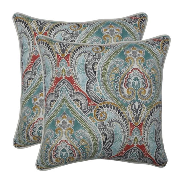 Pillow Perfect 621210 18.5 in. Extérieur & Intérieur Assez Spirituel Récif Jeter Oreiller&44; Bleu - Lot de 2