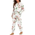 thumbnail image 2 of Yuyamidu Candy Canes Scoop Neck Pajamas Set for Women with Pockets 2 Pieces Snowman Long Sleeve Sleepwear Size M Christmas Pj Sets for Adults Casual Nightwear, 2 of 7
