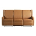 thumbnail image 2 of Relax A Lounger Einsley Relcining Sofa in Caramel Faux Leather, 2 of 5