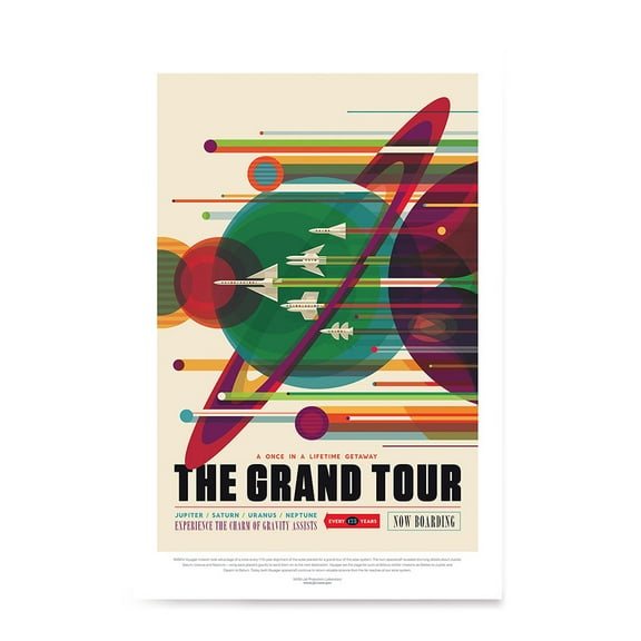EzPosterPrints - Visions of the Future, NASA SPACE TOURISM POSTERS - Amazing Nasa Art Print for School, Kids room,Home Office Decor - GRAND TOUR - 12X18 inches