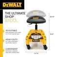 thumbnail image 2 of Dewalt Adjustable Shop Stool Heavy-Duty Rolling Chair with Storage Rack, 2 of 8