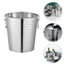 CRILSTYLEO Hotel Ice Bucket Stainless Steel Silver 1Set