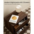 thumbnail image 5 of Joyyskill Mid Century Modern End Table with 2 Drawers Set of 2, Wooden Nightstand Bed Side Table with Storage Bedside Night Stand, Brown, 5 of 5