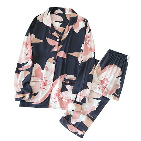 

BELLZELY Pajamas for Women Plus Size Clearance 2 Pieces Women s Pajamas Sets Cotton Pyjama Women s Pajamas Sleepwear Sets Spring Summer Homewear