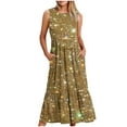 thumbnail image 1 of EQWLJWE Robes à Paillettes à Étages pour Femmes avec Poches, Robes d'Été pour Femmes 2024 Vacances Tendance Décontractée Robe T-Shirt à Manches Courtes, Robes de Plage à Étages pour Femmes 2024, 1 of 4