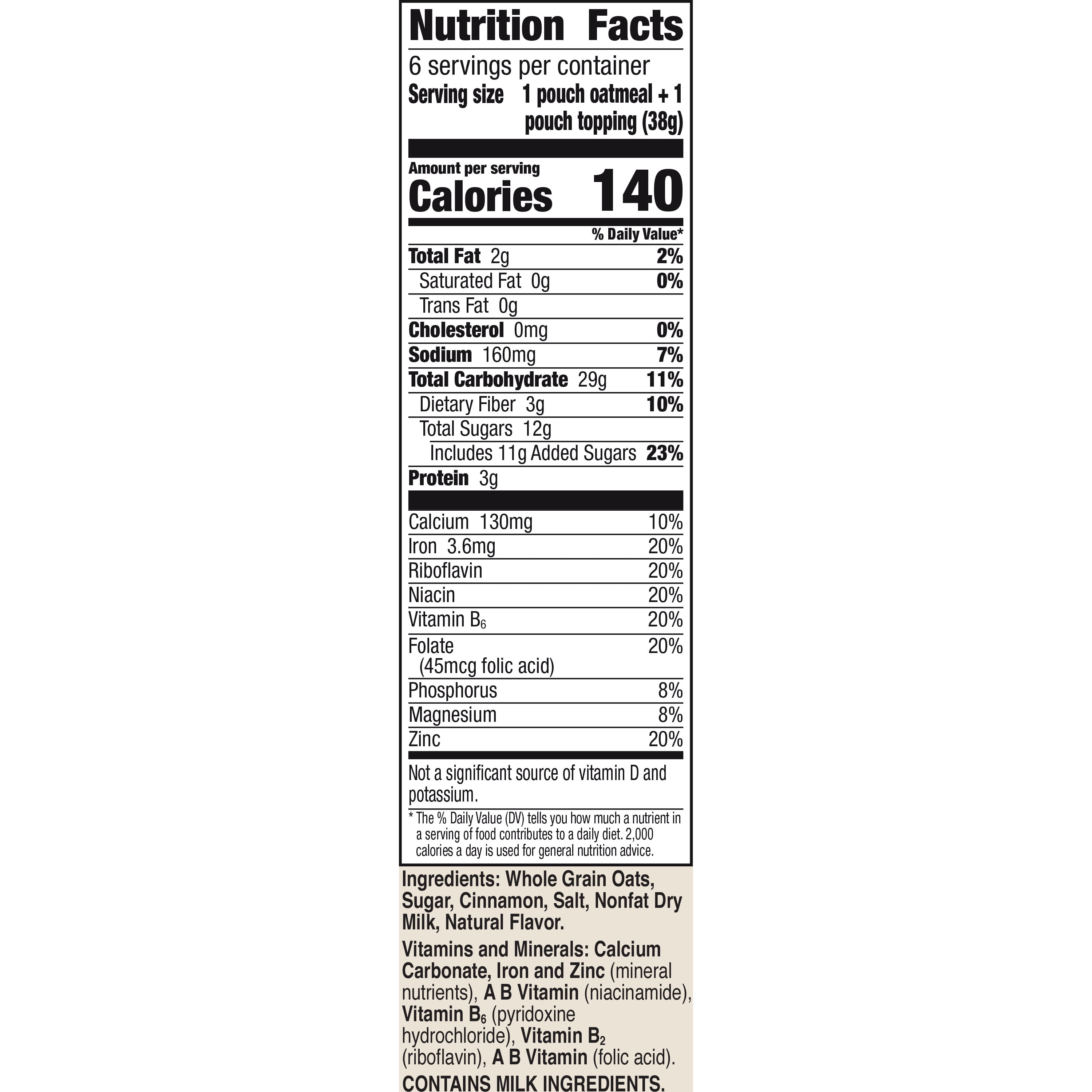 Cinnamon Toast Crunch Instant Oatmeal, 6 ct, 8.8 oz