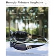 thumbnail image 2 of Polarized Sunglasses for Women with Wrap Around Butterfly Design, Trendy Jackie-O Style for UV400 Protection, 2 of 6