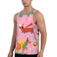 thumbnail image 2 of Uemuo Different Dogs Christmas Pattern Men's Muscle Shirts Sleeveless Dry Fit Gym Workout Tank Top Lightweight Sports Tank Top Beach Tank Top, Loose-fit Sleeveless Shirt-Large, 2 of 7