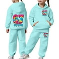 thumbnail image 2 of Kids Outfits Set 6 7 Six Seven Letter Outfits Set Comfortable Girls Fashion Hoodie And Jogger Cute Printed Pullover Tracksuit For Kids And Daily Wear Mint Green 100(2-3 Years), 2 of 9