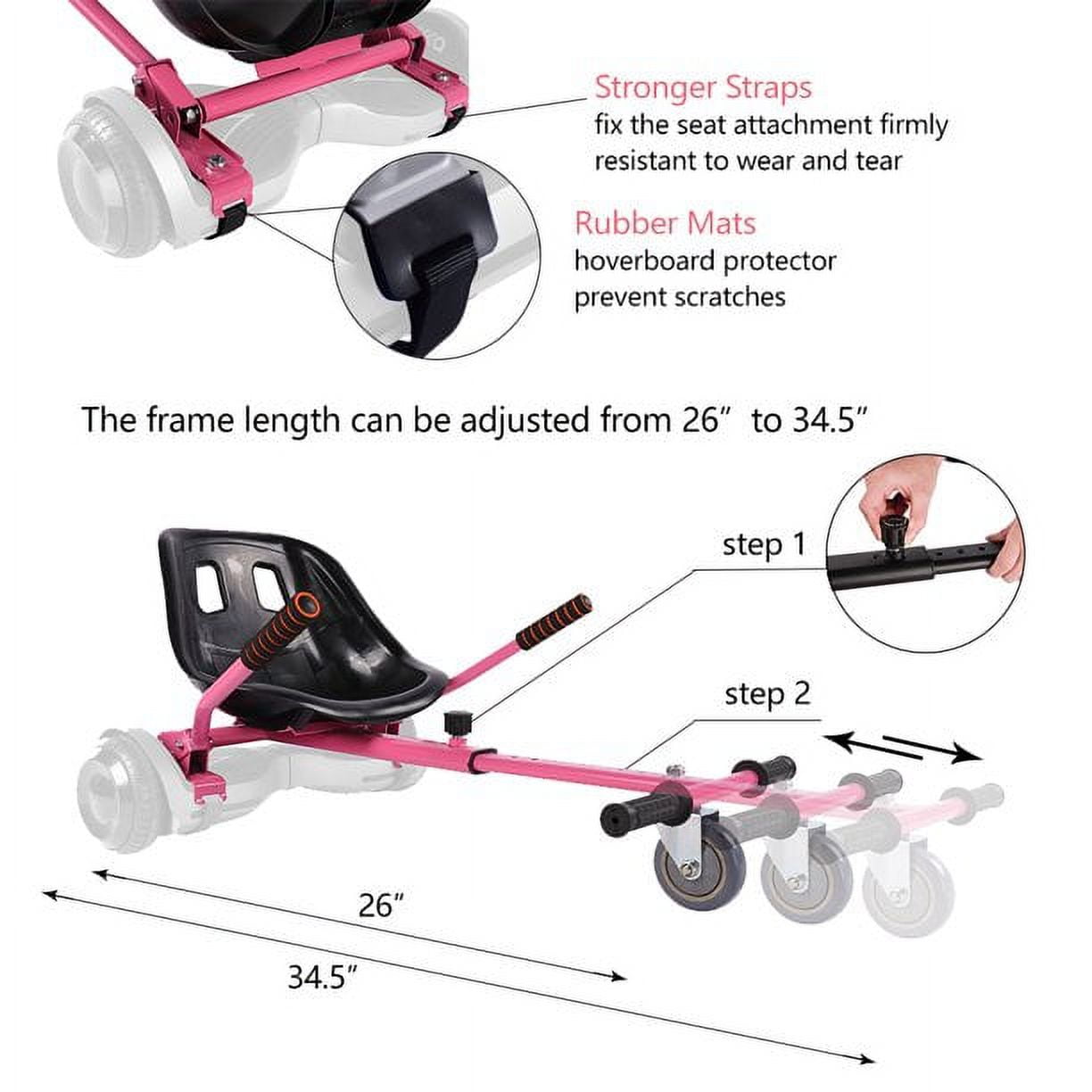 Hoverboard Go Kart Hover Cart Buggy Attachment for 6.5 8 10 Hover Boards Hover Board Accessory to Transform Hover Boards into Go Karts Red Walmart