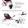 thumbnail image 5 of Hoverboard seat Attachment, Hoverboard go Kart for Adults & Kids, Accessories to Transform Hoverboard into go cart, Hover carts for self Balancing Scooter, Pink, 5 of 11