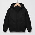 thumbnail image 2 of Boys Midweight Puff Jacket with Hood Zip Up Casual Relaxed Fit Warm Kids Winter Coats Black 6-14 Years, 2 of 7