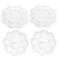 thumbnail image 1 of Uxcell 6Pcs Bandeja de pintura, Paleta de pintura de plástico en forma de flor, Blanca, 1 of 6