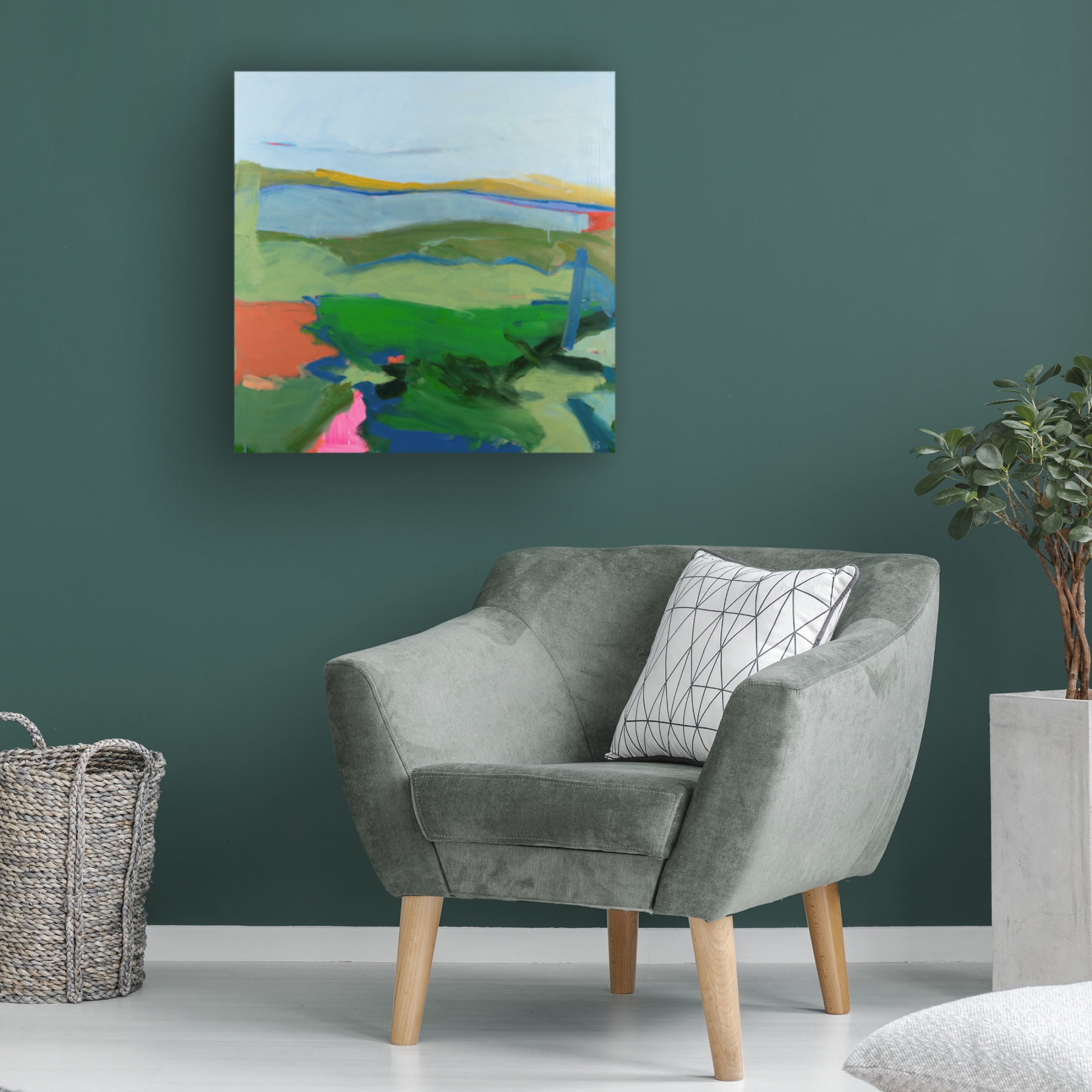 Canvas Wall Art - Jessica Singerman 'Living In The Sky' Wall Art for Living Room, Bedroom, or Office Décor by Trademark Fine Art - 14 x 14 Inches